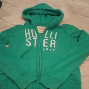 Hollister Teal Zip-Up Hoodie